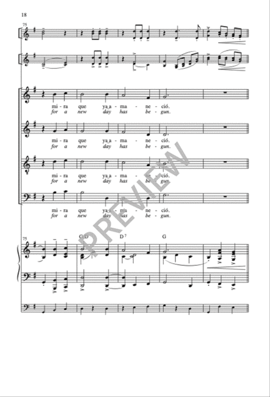 Las Mañanitas / The Morning Song 4-Part scores gallery preview page 19