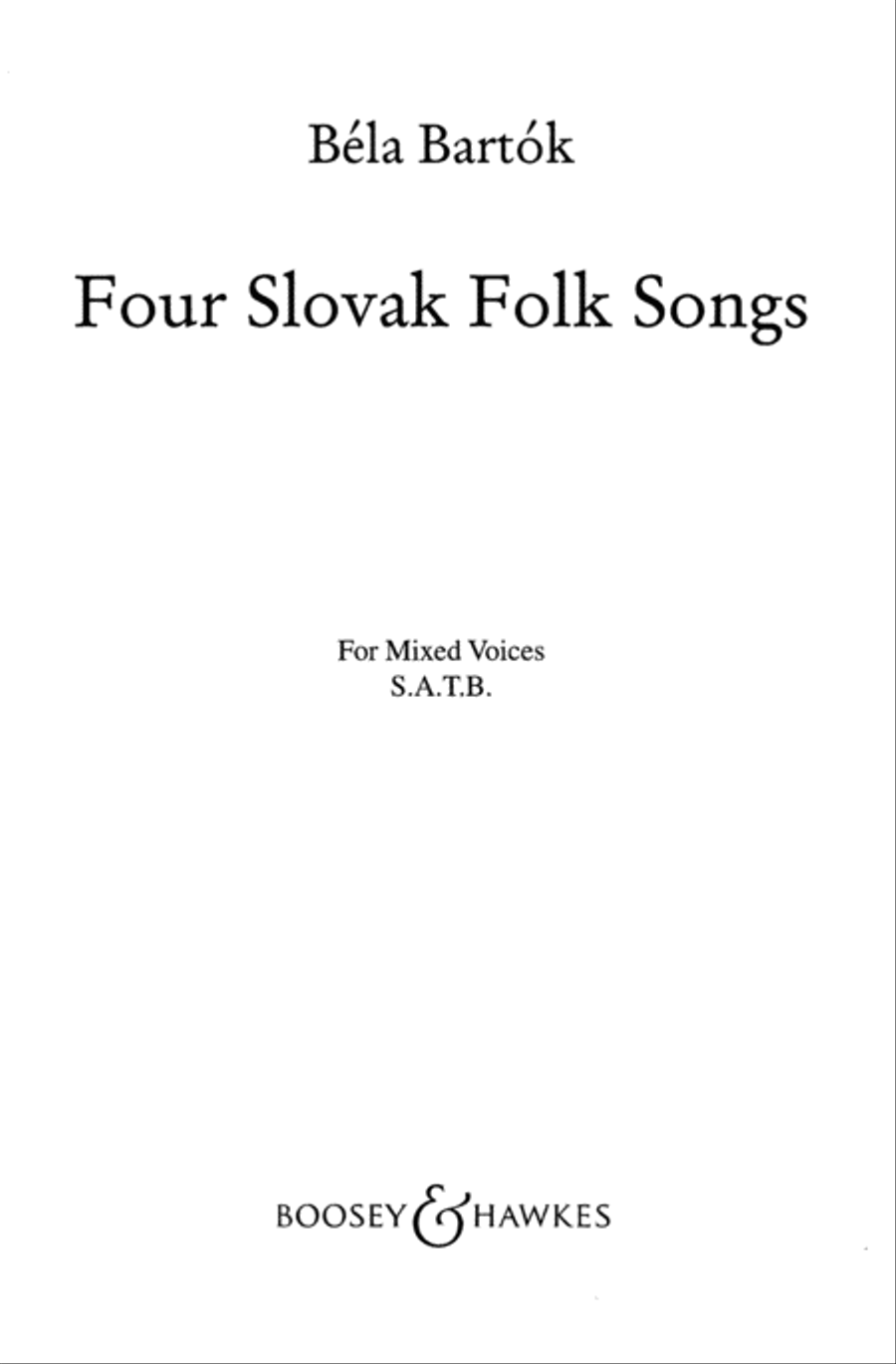 Four Slovak Folk Songs 4-Part scores gallery preview page 1