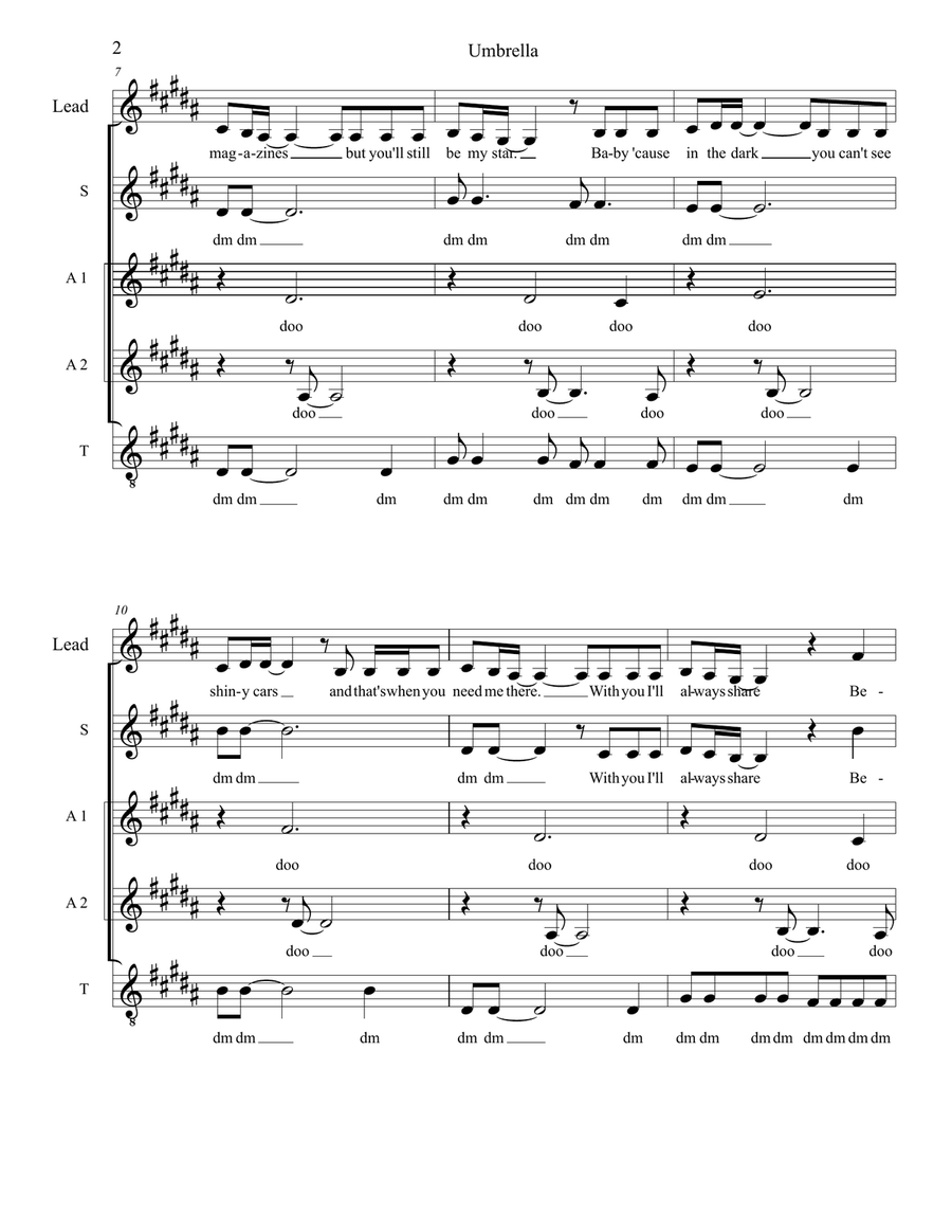 Umbrella Umbrella 4-Part scores gallery preview page 2