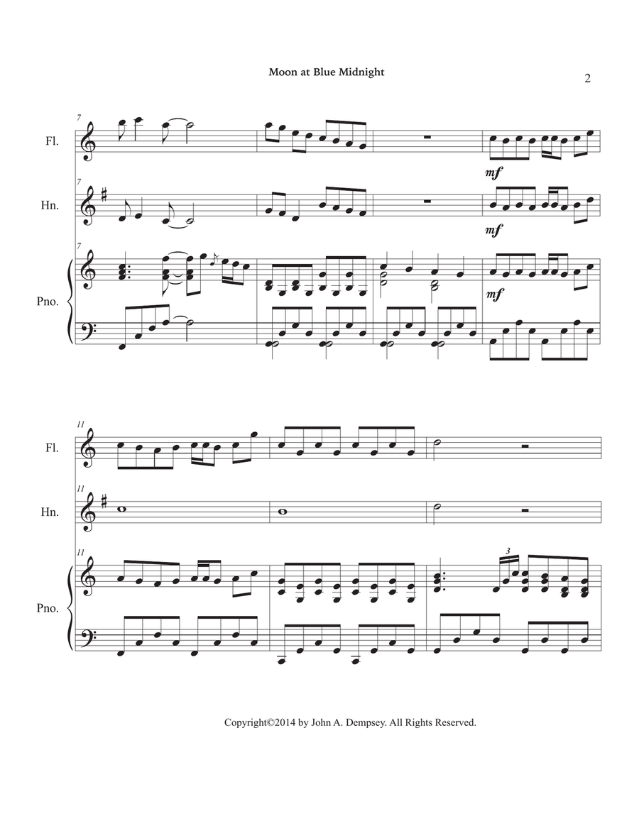 Moon at Blue Midnight (Trio for Flute, Horn in F and Piano) Moon at Blue Midnight (Trio for Flute, Horn in F and Piano) Small Ensemble scores gallery preview page 6