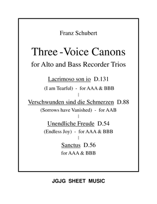 Four Schubert Canons for Alto and Bass Recorder Trios
