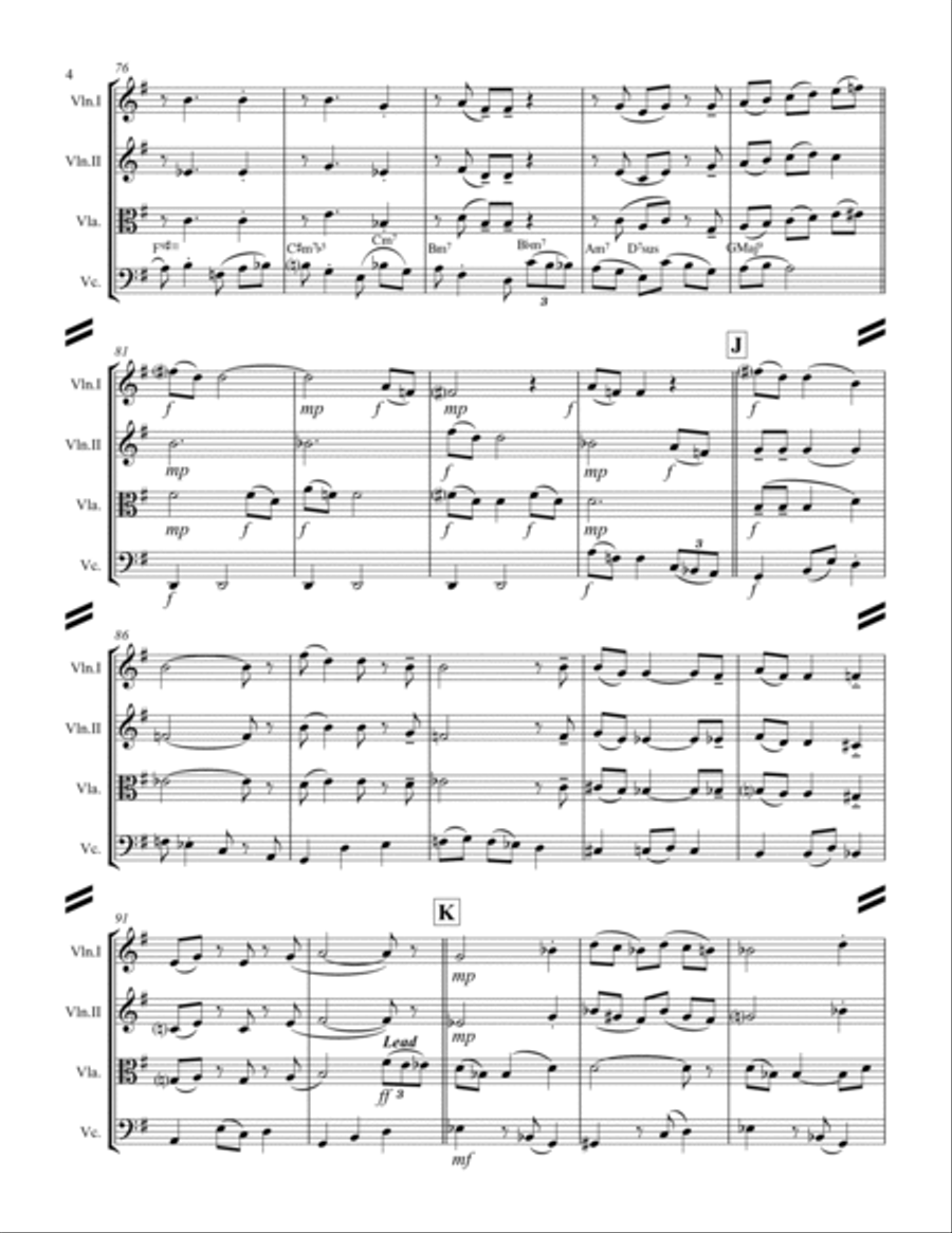 Christmas Time Is Here String Quartet scores gallery preview page 5