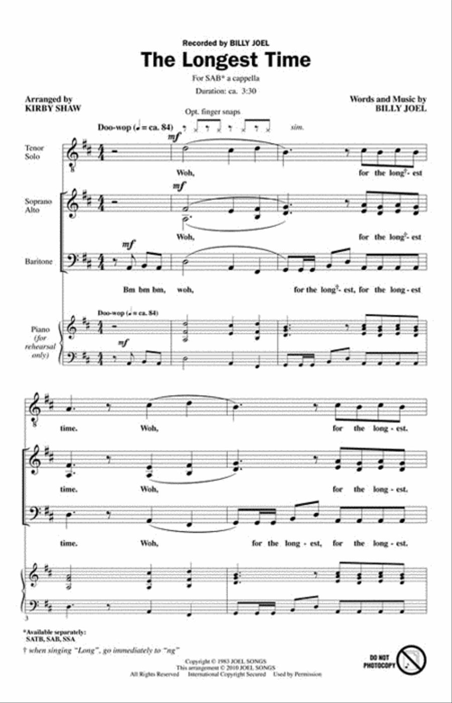 The Longest Time The Longest Time 3-Part scores gallery preview page 2