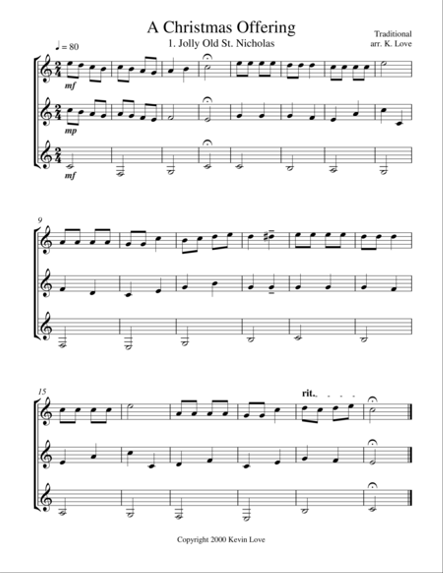 A Christmas Primer (Guitar Trio) - Score and Parts Guitar Ensemble scores gallery preview page 1