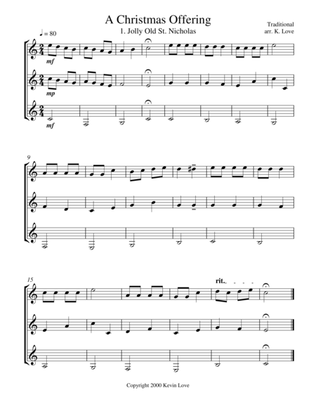 A Christmas Primer (Guitar Trio) - Score and Parts