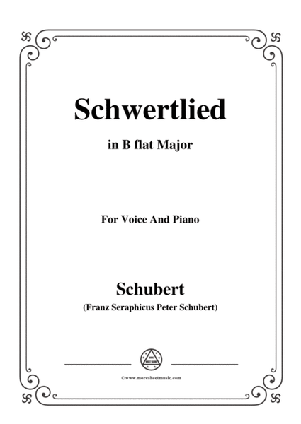 Schubert-Schwertlied,in B flat Major,D.170,for Voice and Piano image number null