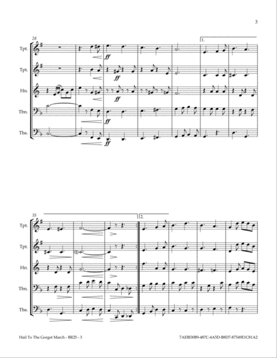 Hail To The Gorget March Brass Ensemble scores gallery preview page 3
