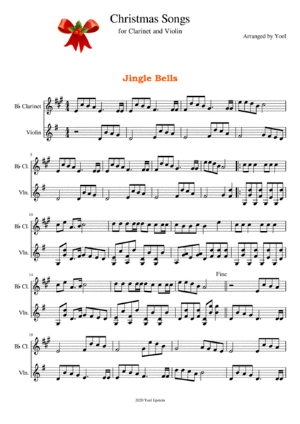 Three Christmas Carols for Clarinet and Violin image number null