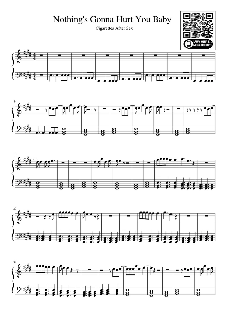 Nothing's Gonna Hurt You Baby Easy Piano scores gallery preview page 1