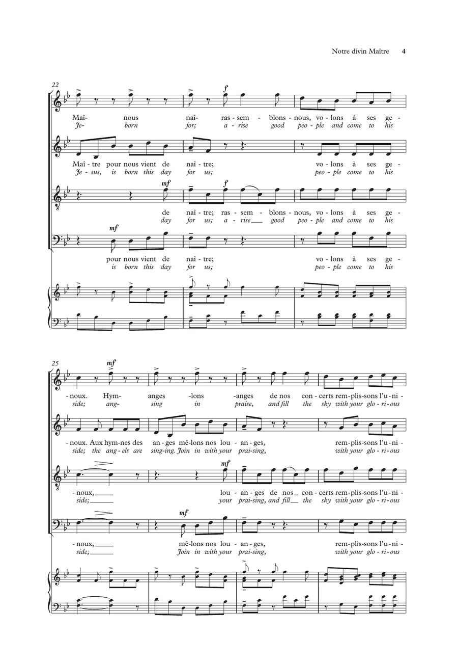 Notre divin Maître (Our master, Lord Jesus) 4-Part - Digital Sheet Music page 4