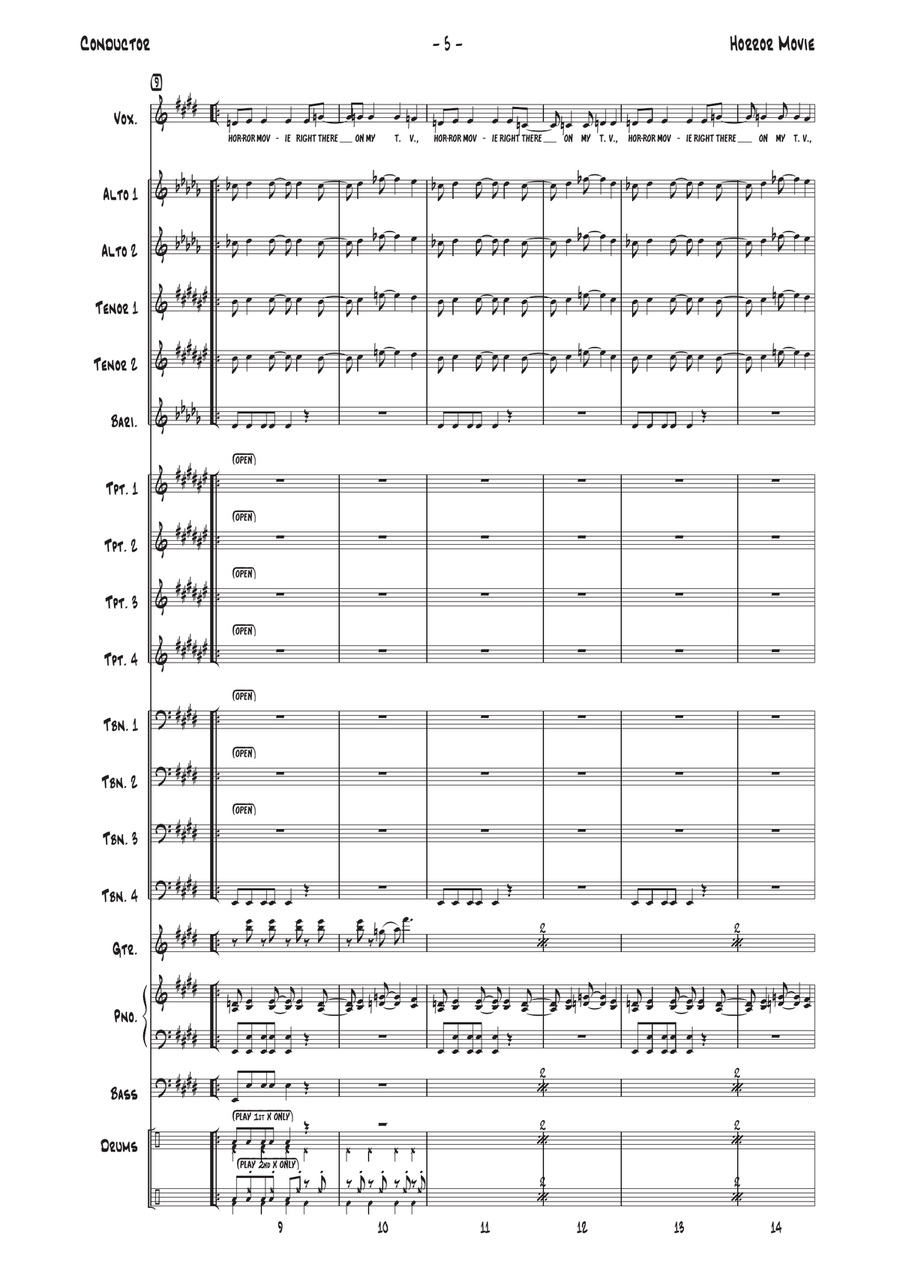 Horror Movie Jazz Ensemble scores gallery preview page 5