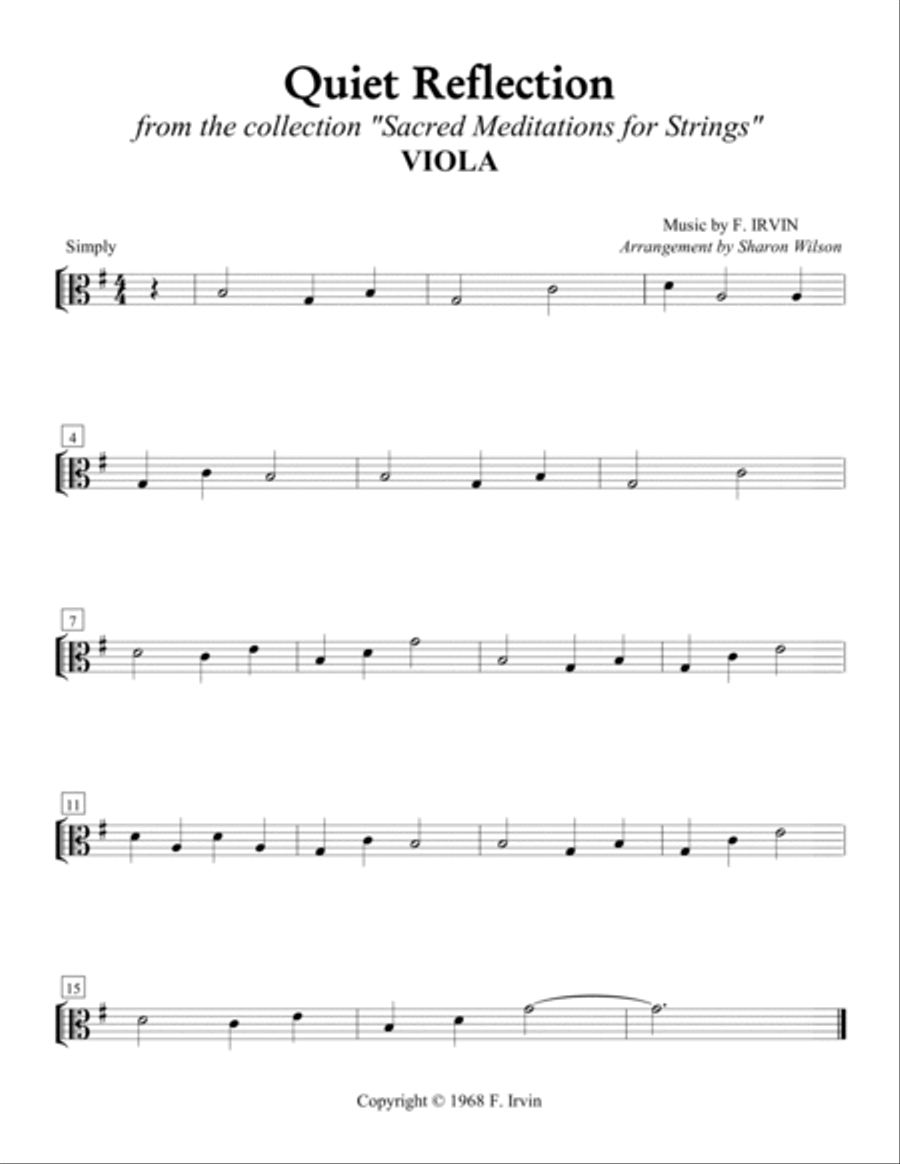 Quiet Reflection (Easy String Quartet) String Quartet scores gallery preview page 4