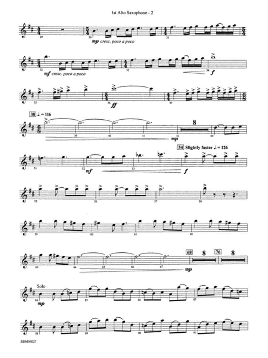 Tir Na Nog (A Celtic Legend): E-flat Alto Saxophone Concert Band scores gallery preview page 2