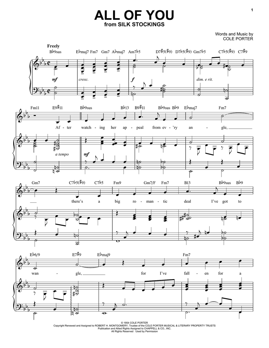All Of You Jazz version from Silk Stockings arr. Brent