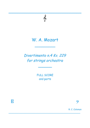Mozart Divertimento kv. 229 n4 for Strings