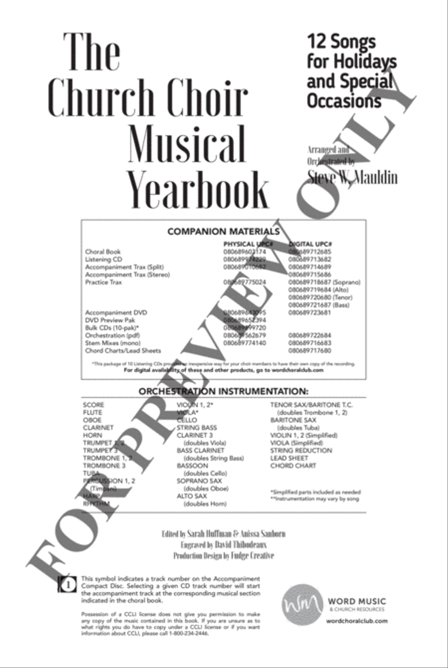 The Church Choir Musical Yearbook - Choral Book