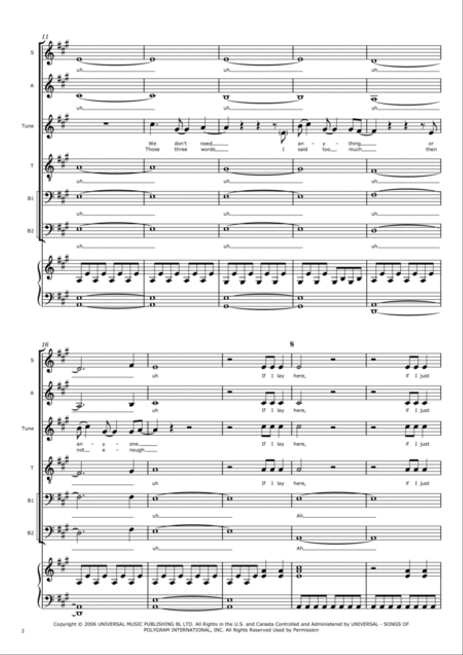 Chasing Cars Chasing Cars 4-Part scores gallery preview page 2