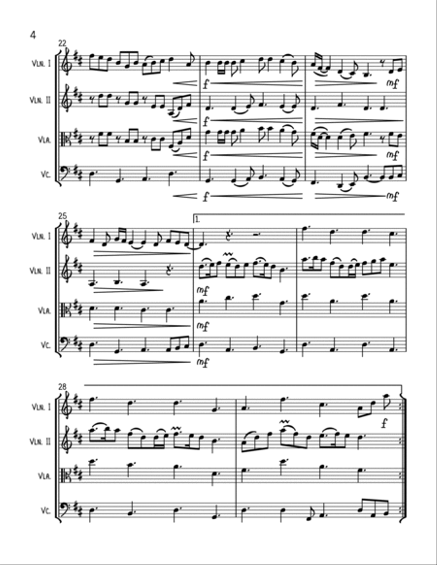Fairytale Of New York String Quartet scores gallery preview page 4