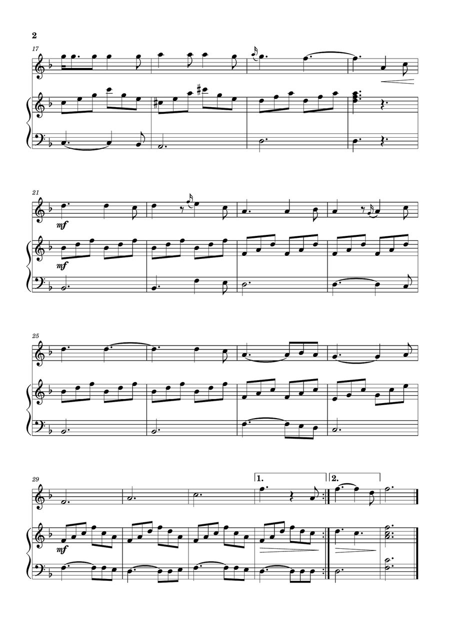 Hallelujah Violin Solo scores gallery preview page 2