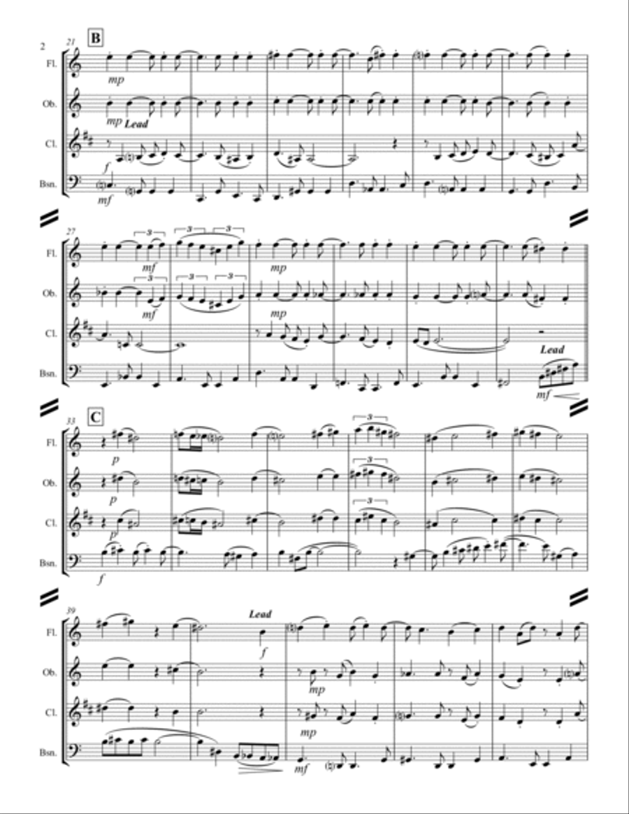Desafinado Woodwind Quartet scores gallery preview page 3