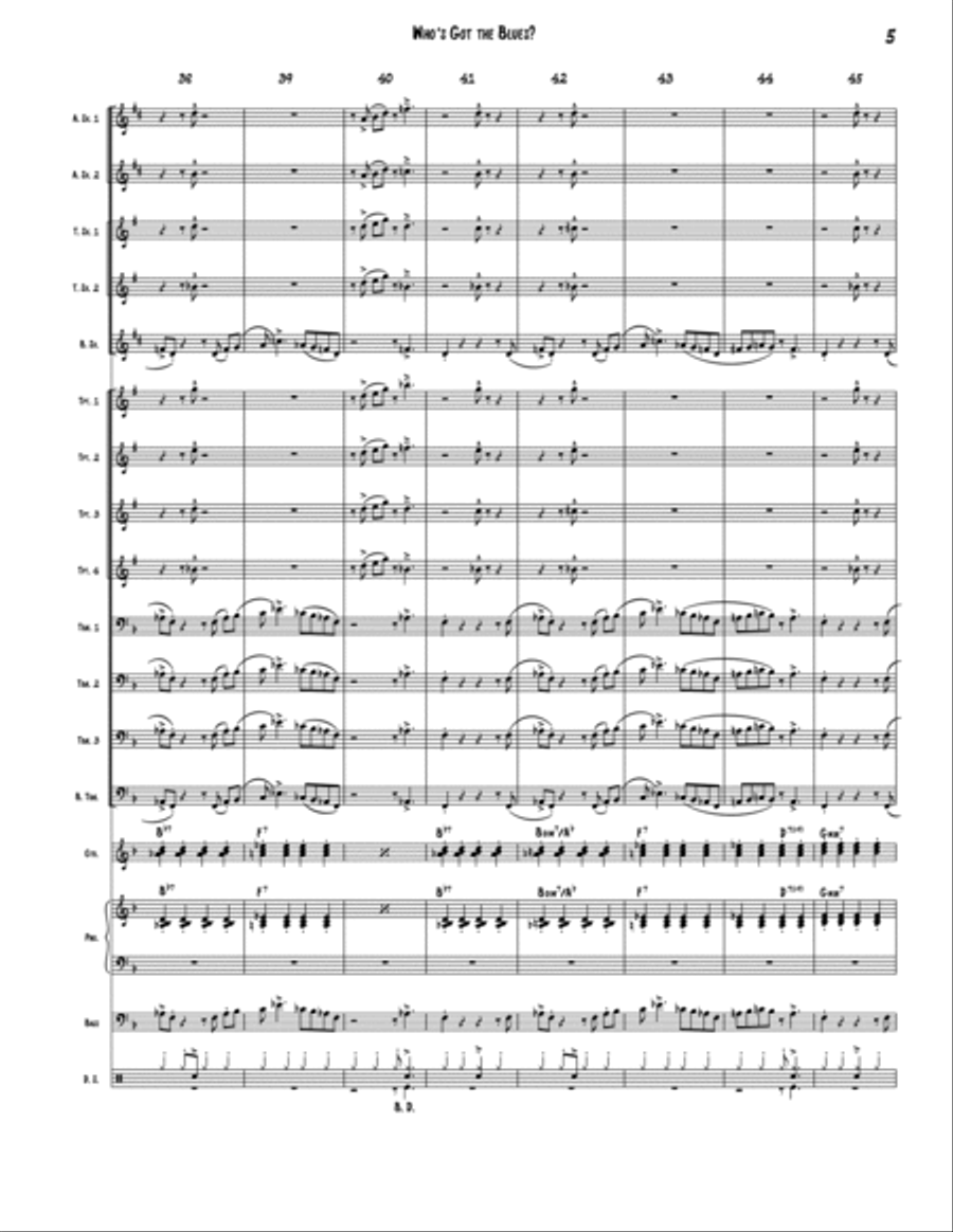 Who’s Got the Blues? (Blues March) Jazz Ensemble scores gallery preview page 5