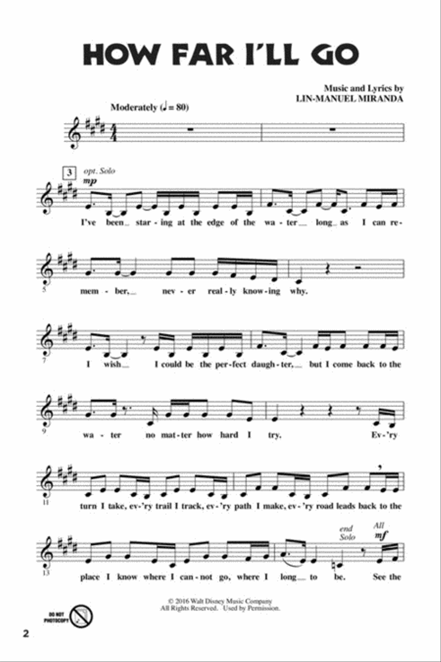 Let's All Sing Songs from MOANA Choir scores gallery preview page 2