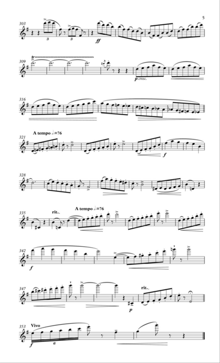 The Paris Waltz, for flute & pno Flute Solo scores gallery preview page 6