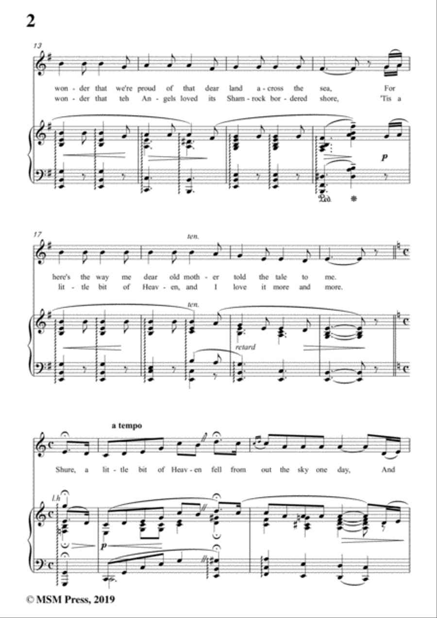 Ernest R. Ball-Little Bit of Heaven,in e minor,for Voice and Piano Voice Solo scores gallery preview page 4