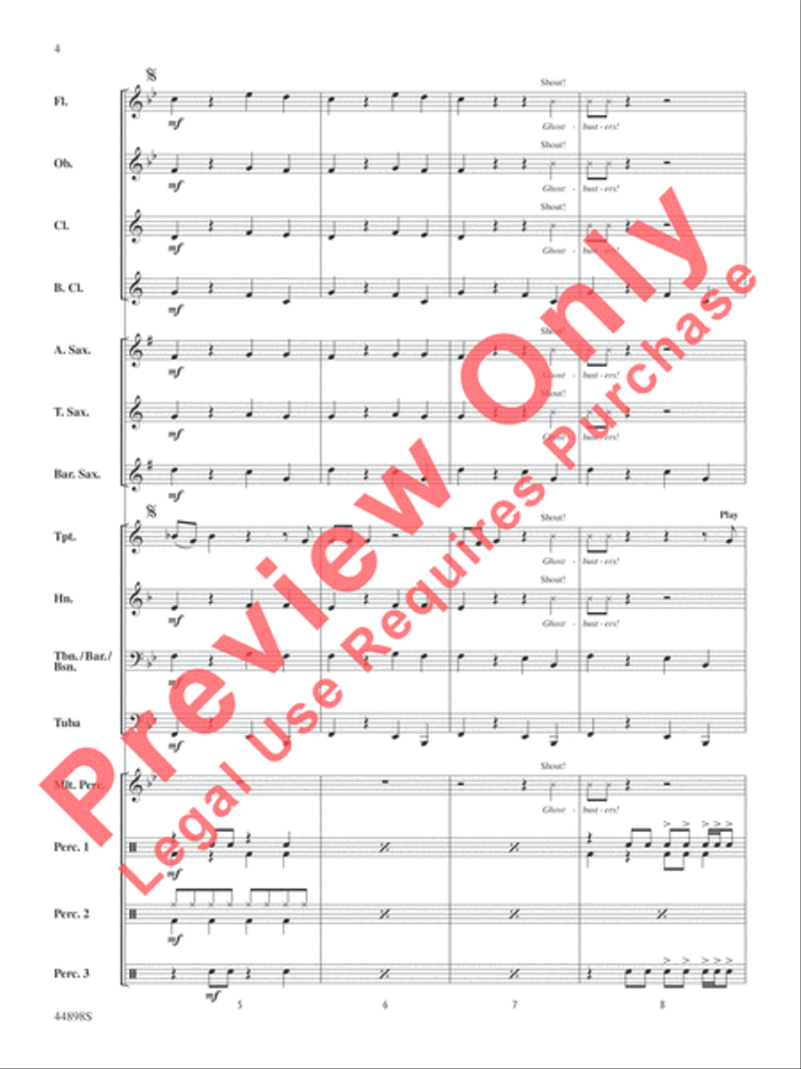 Ghostbusters (from Ghostbusters) Concert Band scores gallery preview page 16