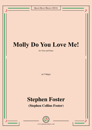 Book cover for S. Foster-Molly Do You Love Me!,in F Major