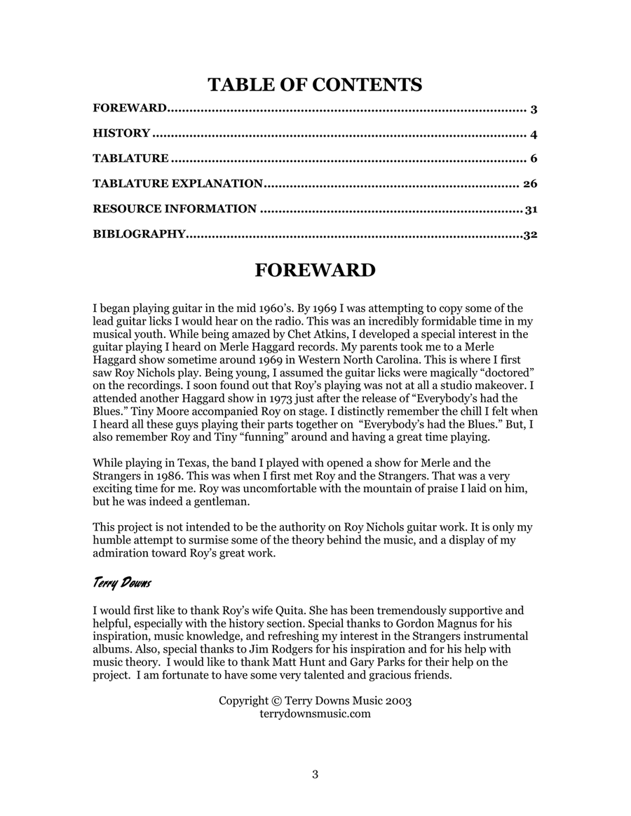 The Guitar Styles of Roy Nichols - Music Score and Tablature Electric Guitar scores gallery preview page 3
