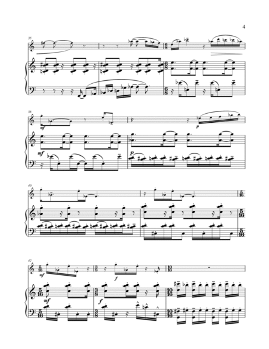 Dubious Diversions for B flat clarinet and piano B-Flat Clarinet scores gallery preview page 4