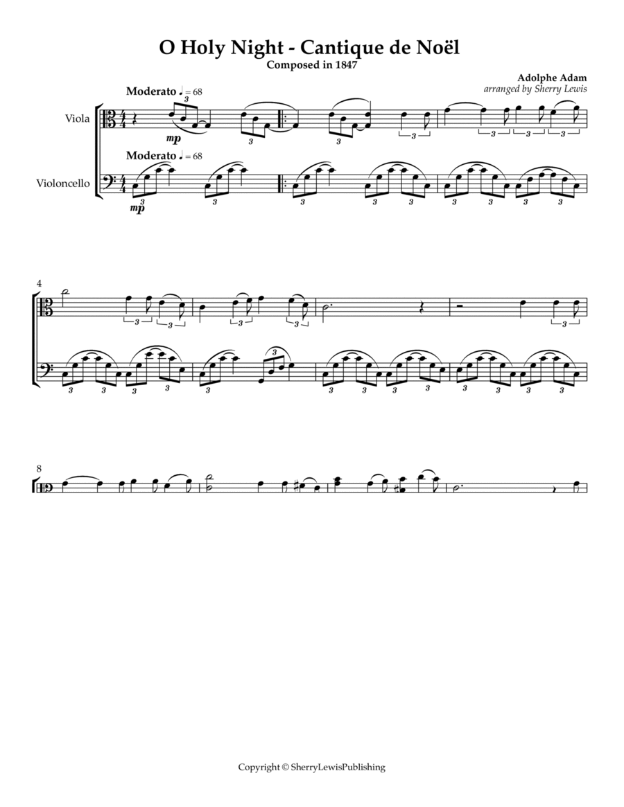 O Holy Night - Cantique de Noël String Duet scores gallery preview page 1