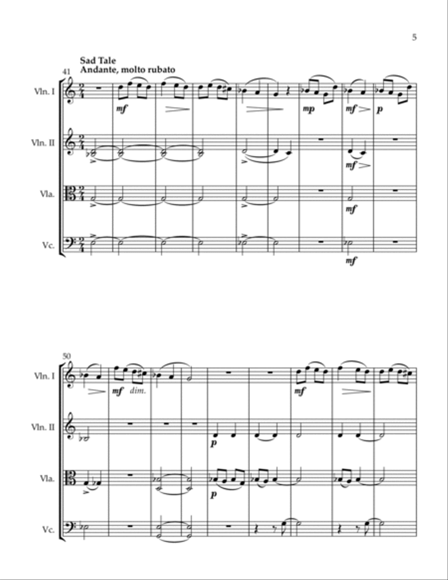 3 Quartets High Spirits Sad Tale Canon String Quartet scores gallery preview page 5