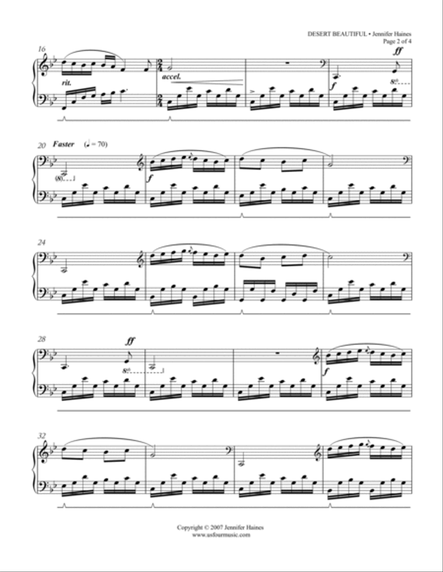 Desert Beautiful Desert Beautiful Piano Solo scores gallery preview page 2
