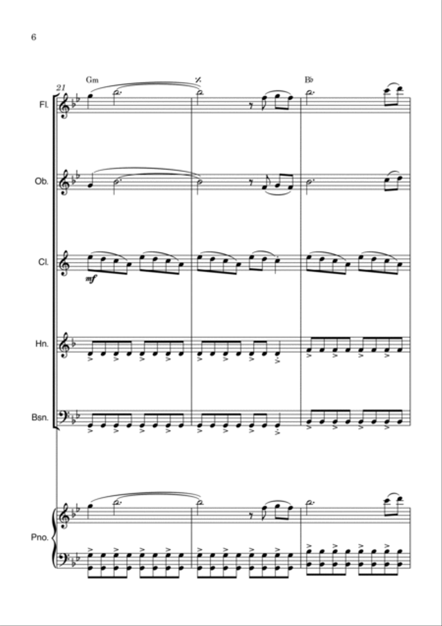 Bridgerton Main Title Woodwind Quintet scores gallery preview page 6