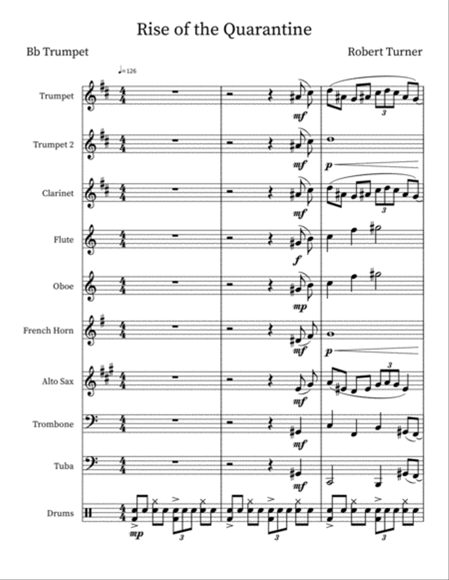 Rise of the Quarantine Concert Band scores gallery preview page 1