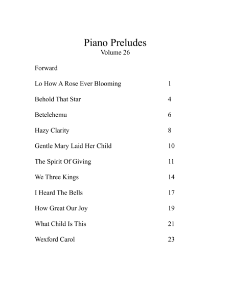Piano Preludes Volume 26 image number null