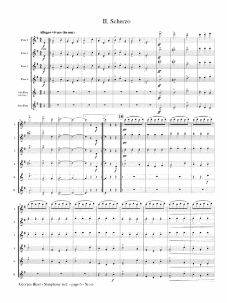 Symphony in C Major - Two Themes for Flute Choir