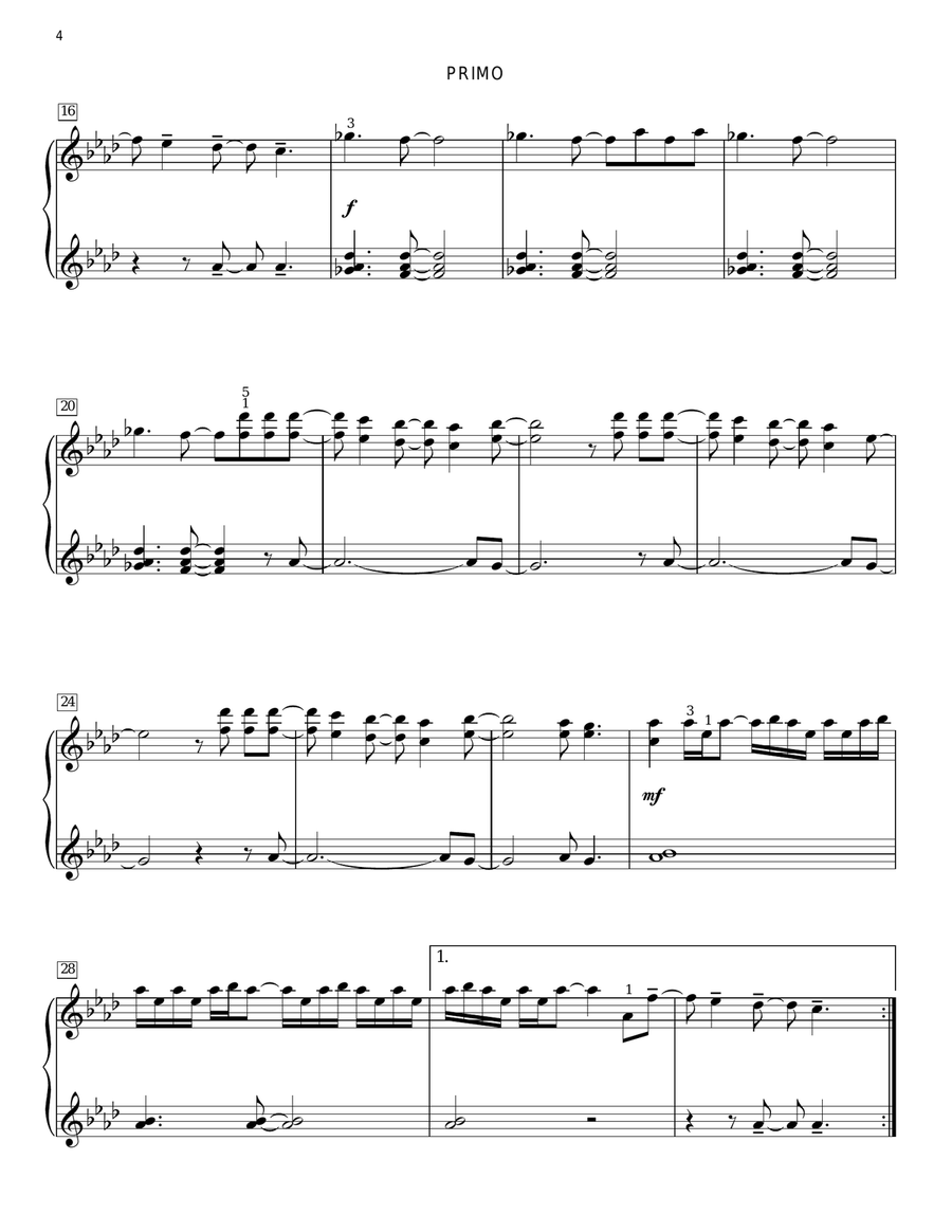 Tremble For My Beloved Piano Duet scores gallery preview page 4