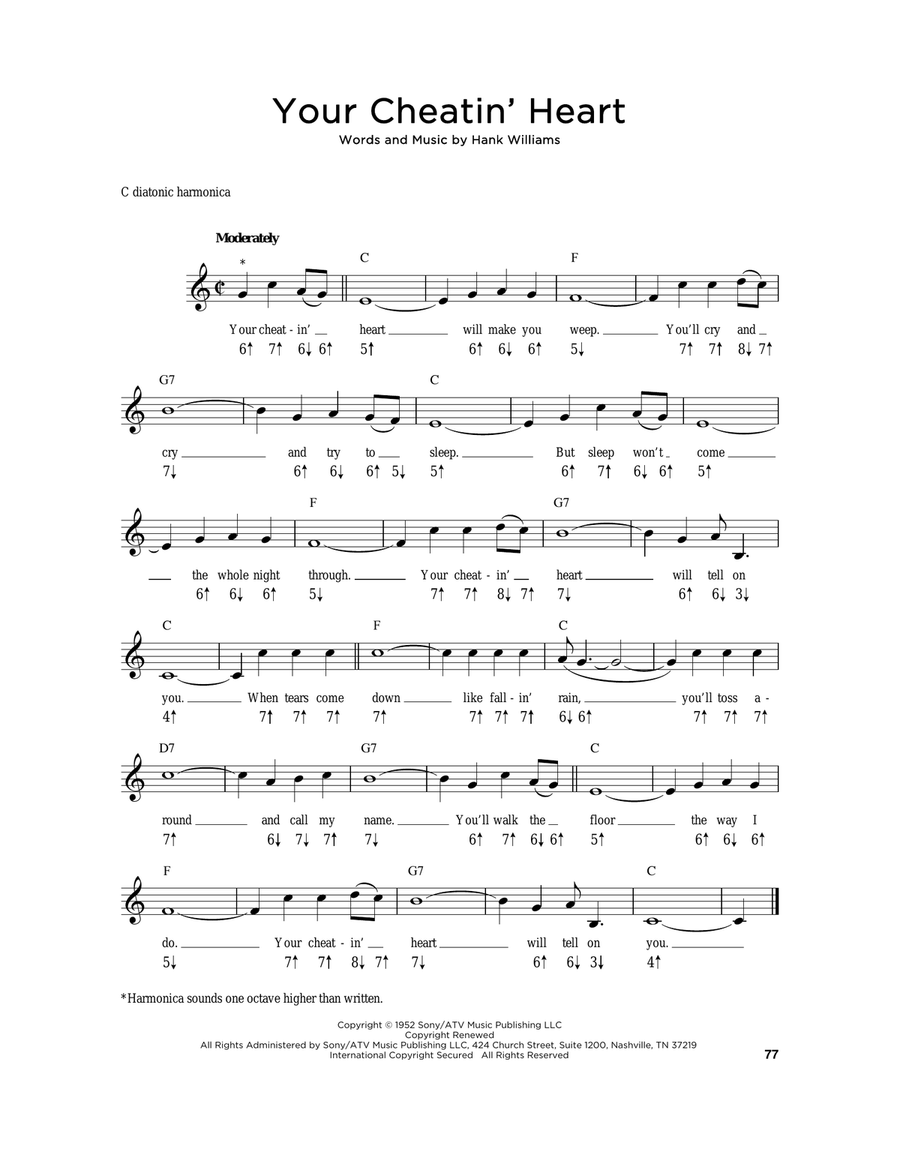 Your Cheatin' Heart Harmonica scores gallery preview page 1