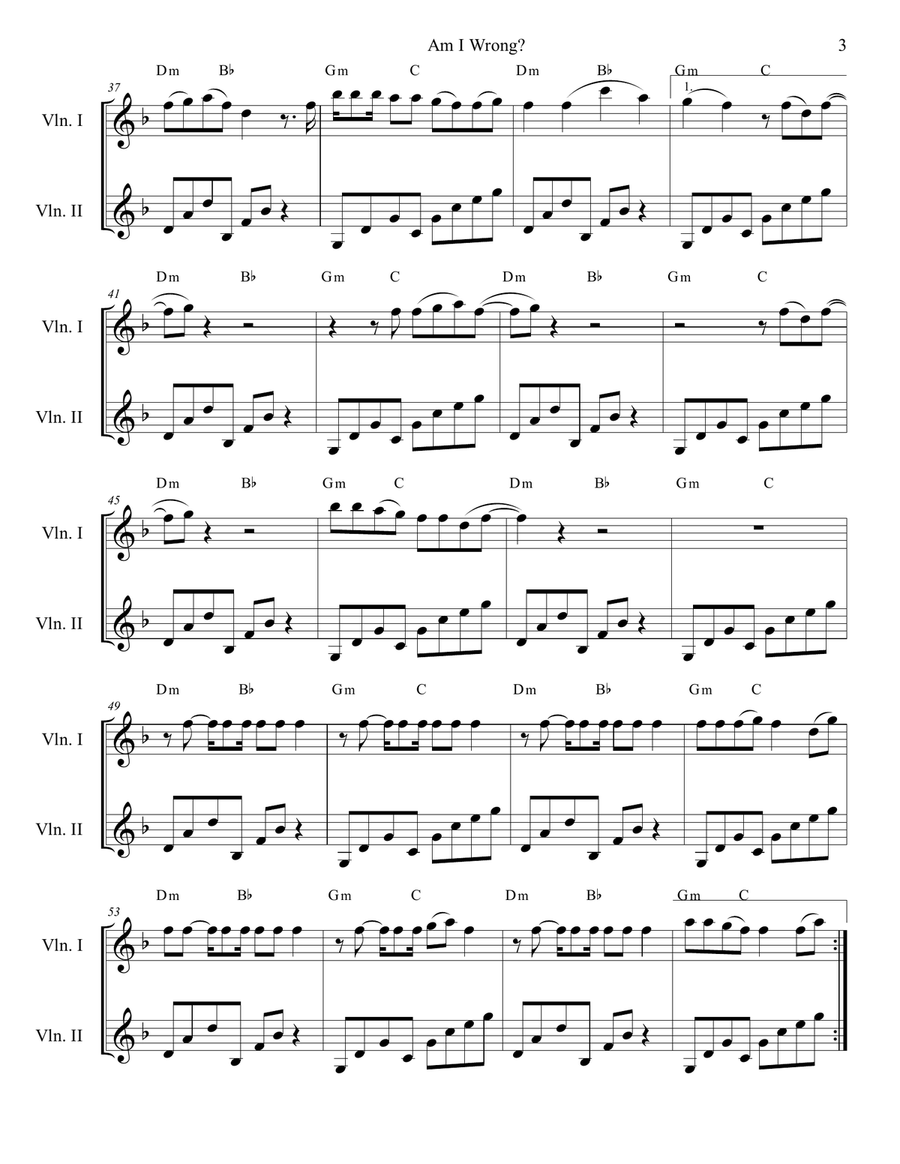 Am I Wrong String Duet scores gallery preview page 3