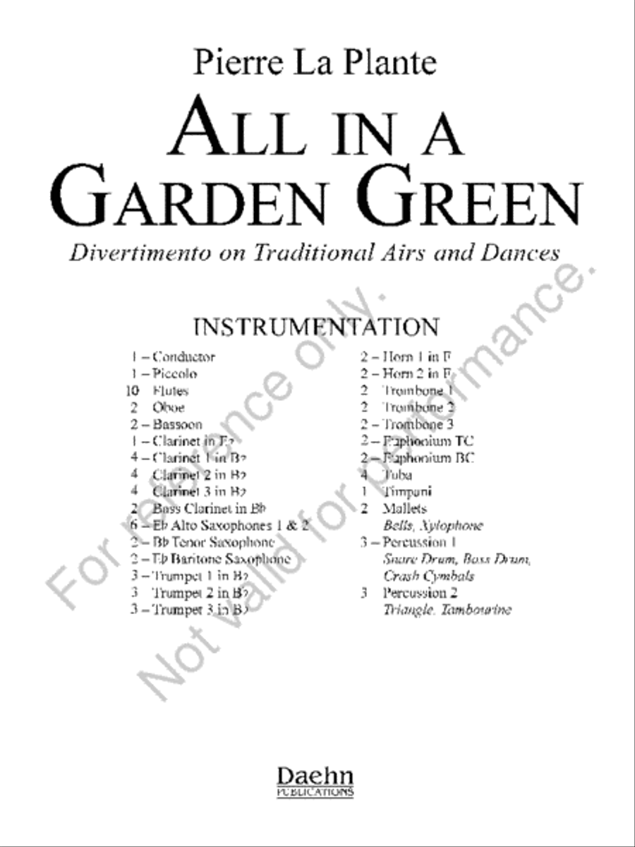 All in a Garden Green Concert Band scores gallery preview page 2