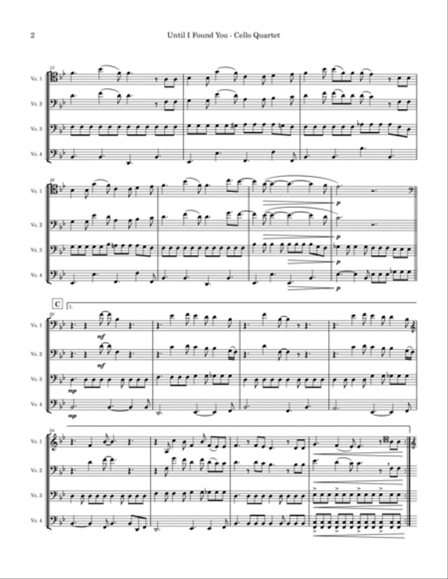 Until I Found You Cello scores gallery preview page 2