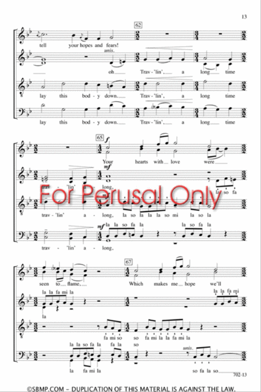 Long Time Trav'ling - SATB divisi Octavo Divisi scores gallery preview page 12