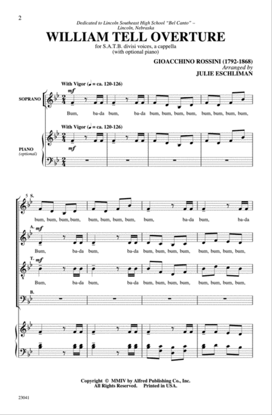 William Tell Overture 4-Part scores gallery preview page 2