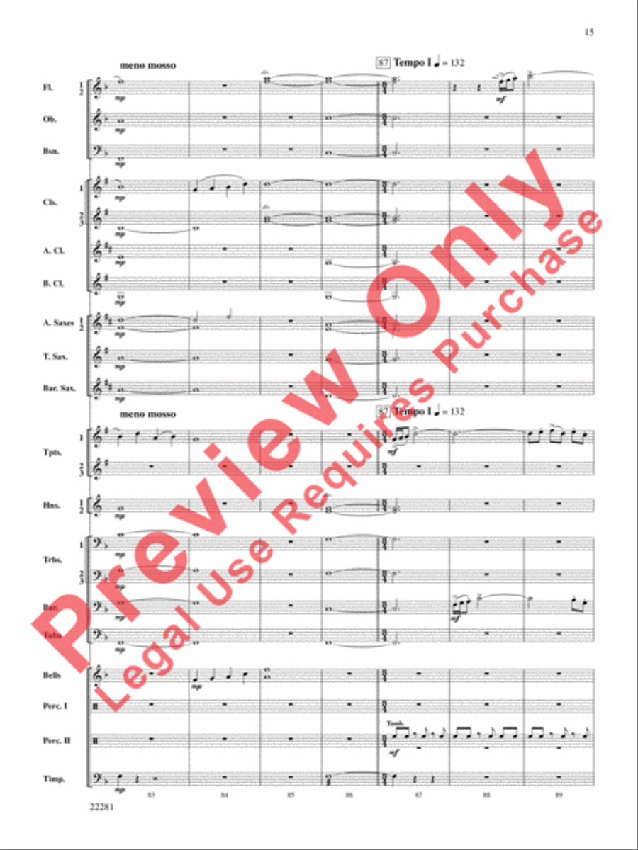 Falcon Lake Overture Concert Band scores gallery preview page 16
