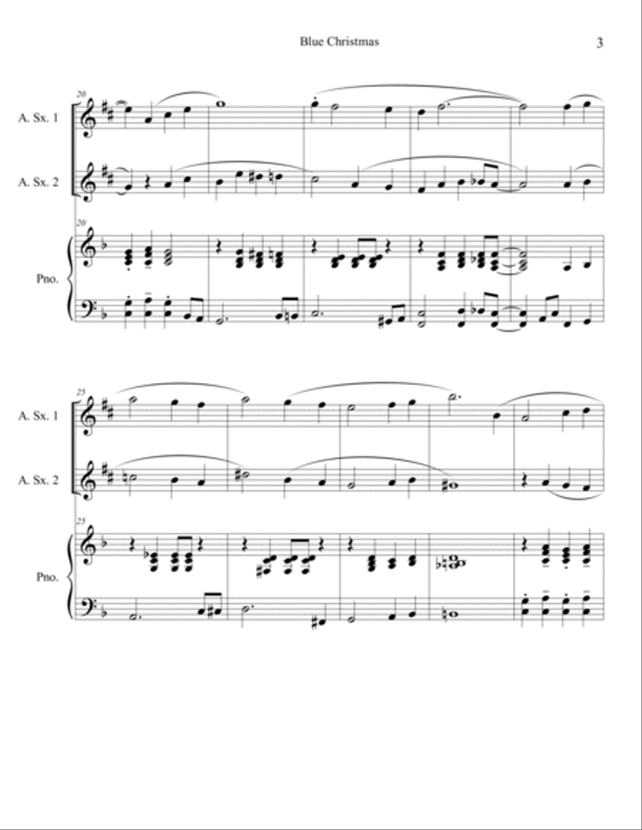 Blue Christmas Woodwind Duet scores gallery preview page 3