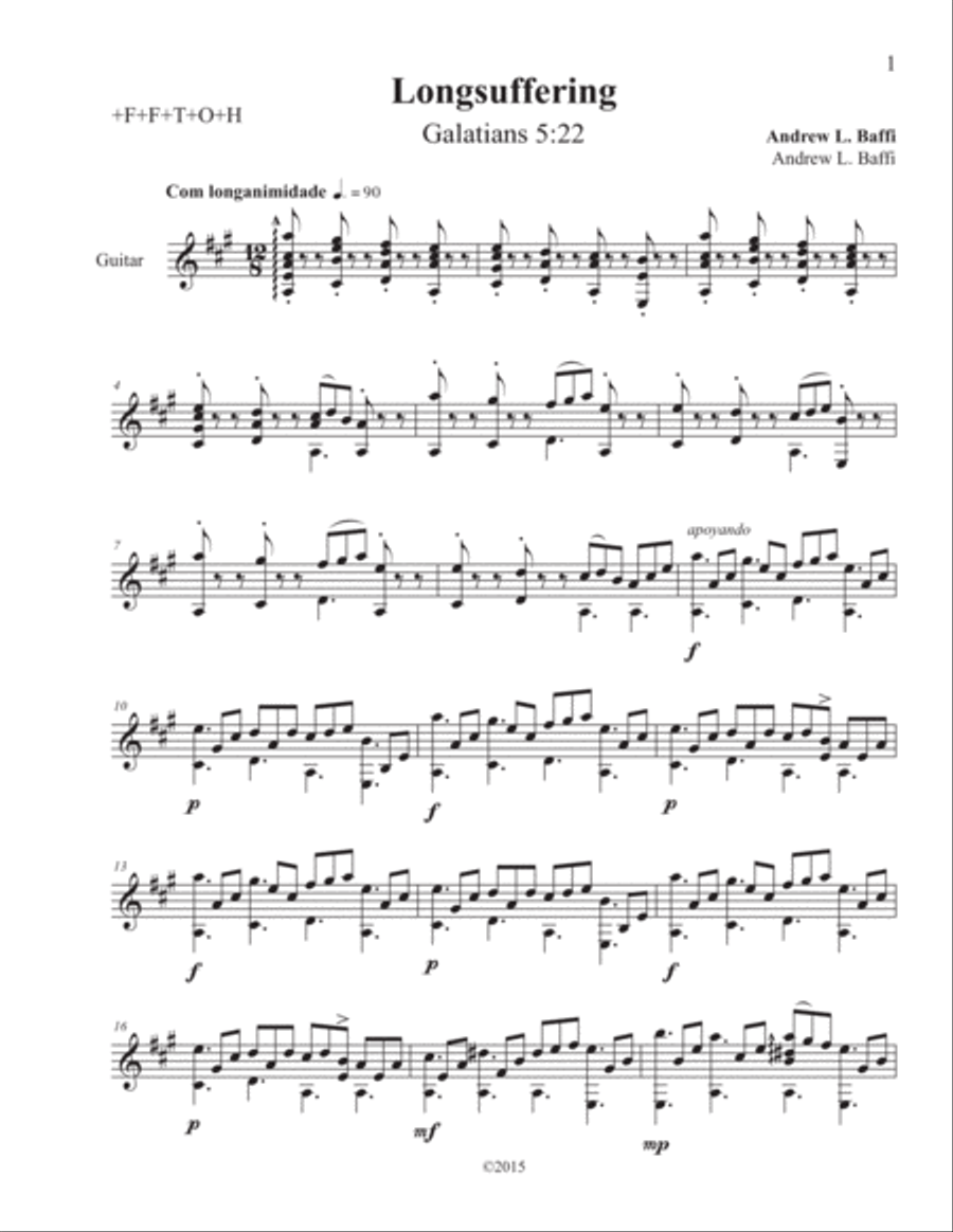FRUIT OF THE SPIRIT: IV. LONGSUFFERING Guitar Tablature scores gallery preview page 5