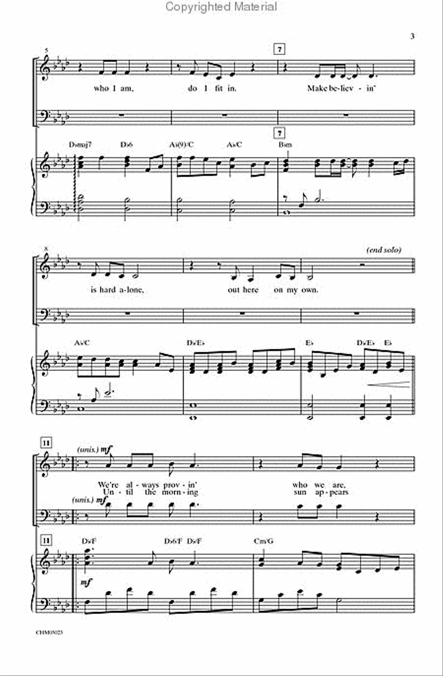 Out Here on My Own 4-Part scores gallery preview page 3